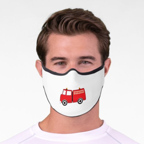 Red Fire Truck Premium Face Mask