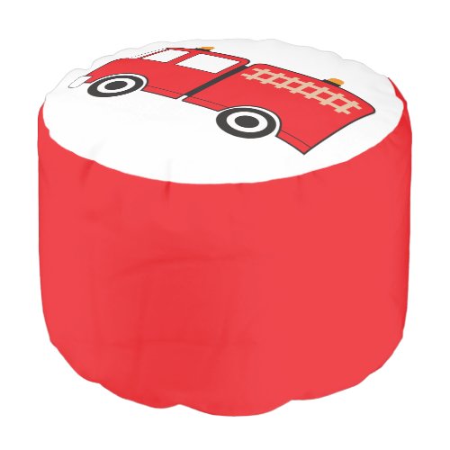 Red Fire Truck Red Color Pouf