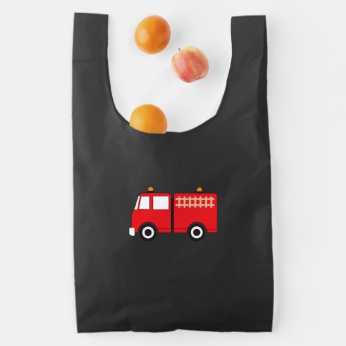 Red Fire Truck Reusable Bag