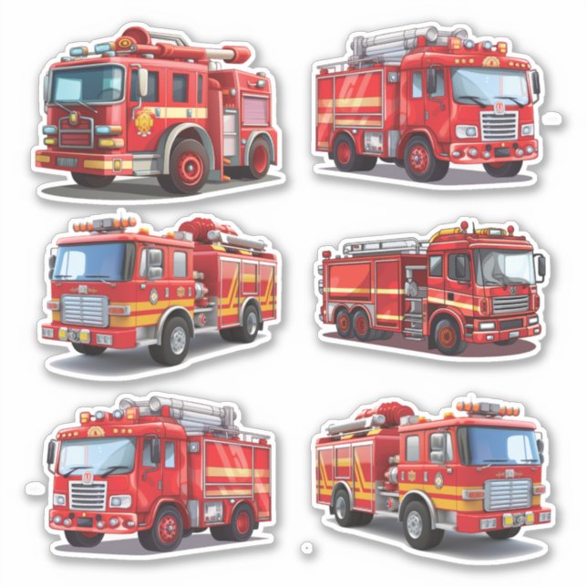 Red Fire Truck Sticker (Front)