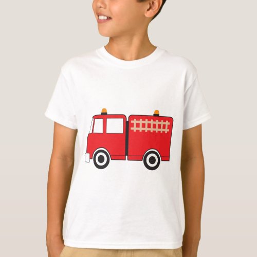Red Fire Truck T_Shirt