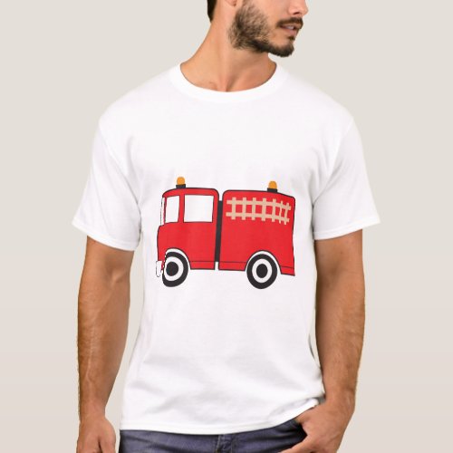 Red Fire Truck T_Shirt