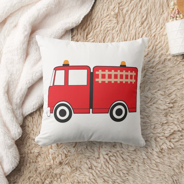 Red Fire Truck Throw Pillow (Blanket)