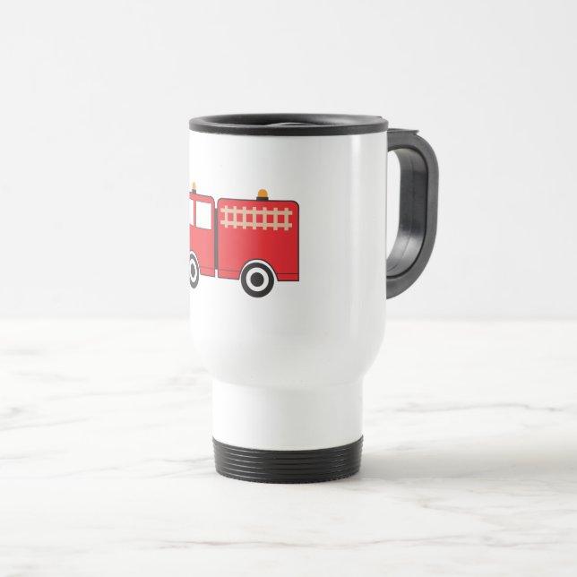 Red Fire Truck Travel Mug (Front Right)