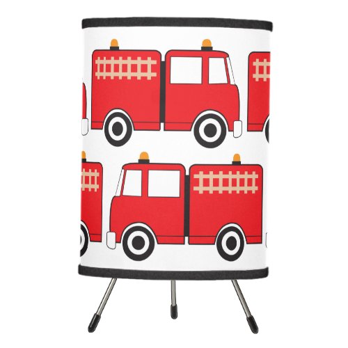 Red Fire Truck Tripod Lamp