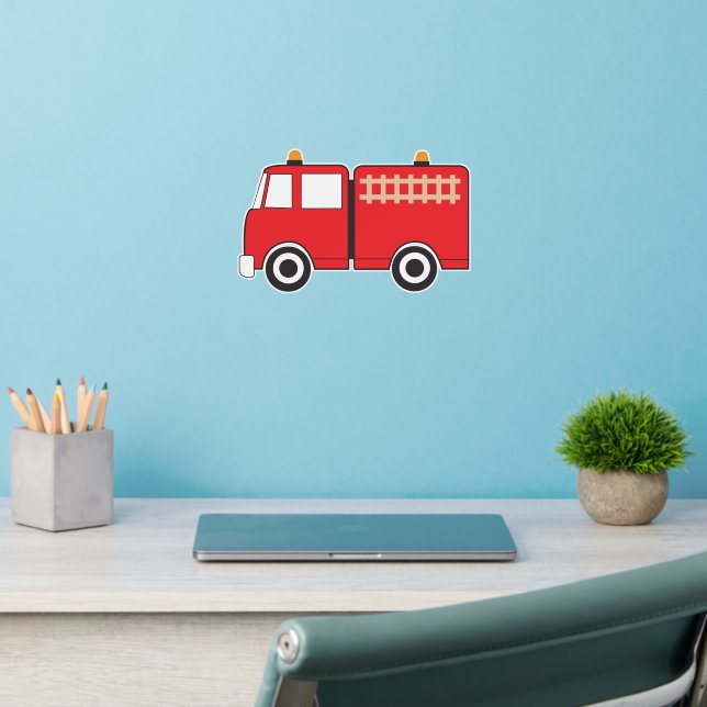 Red Fire Truck Wall Decal (Home Office 2)