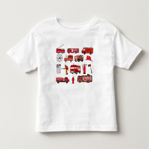 Red Fire Trucks Toddler T_shirt