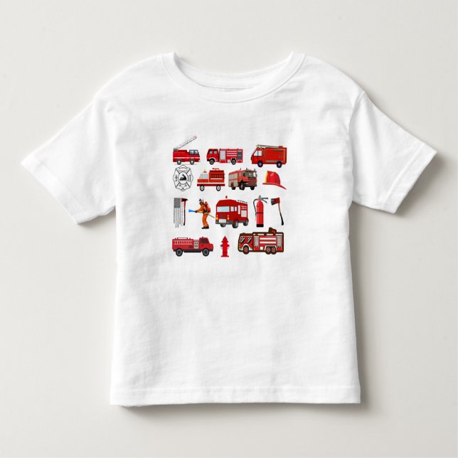 Red Fire Trucks Toddler T-shirt (Front)