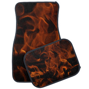 Red fire wallpaper car floor mat