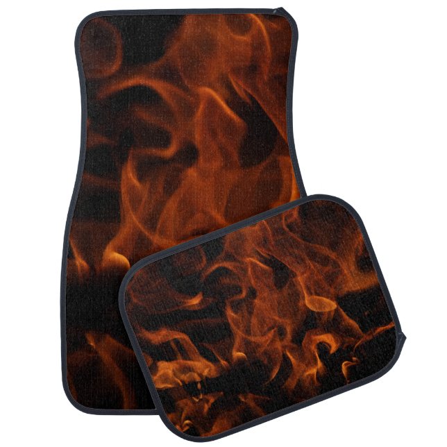Red fire wallpaper car floor mat (Set)