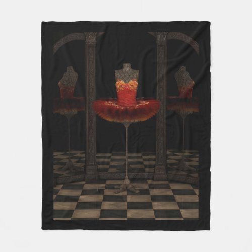 Red Firebird Classical Ballet Tutu Reflections Fleece Blanket