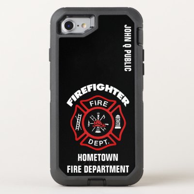 fire department logo black and yellow badge otterbox iphone case