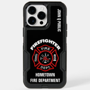 Red Firefighter Name Template OtterBox iPhone 14 Pro Max Case