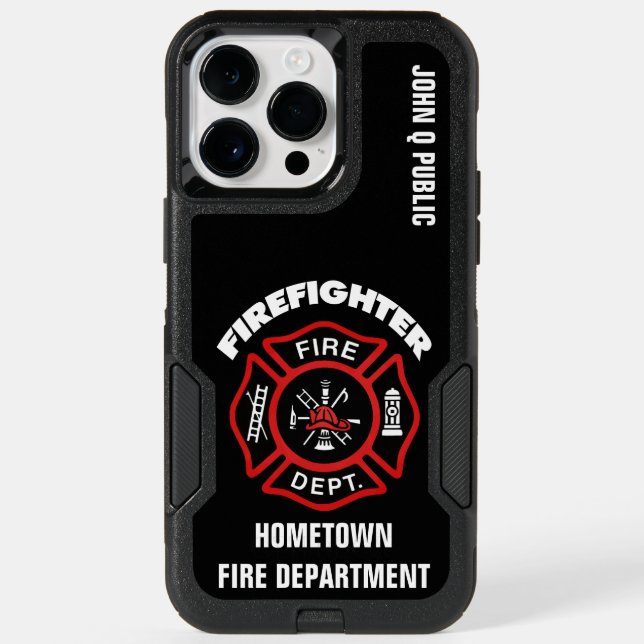 Red Firefighter Name Template Otterbox iPhone Case (Back)
