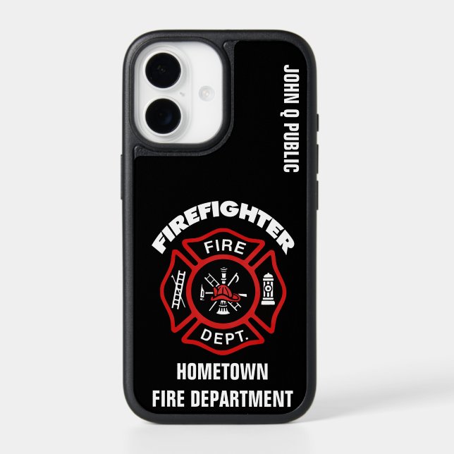 Red Firefighter Name Template Otterbox iPhone Case (Back)