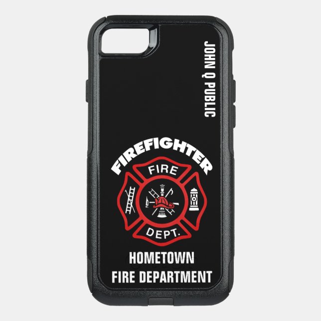 Red Firefighter Name Template Otterbox iPhone Case (Back)