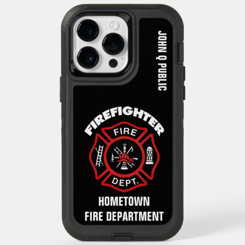 Red Firefighter Name Template OtterBox iPhone 14 Pro Max Case