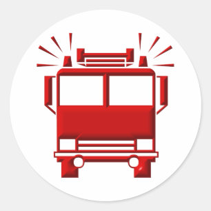 Red Firetruck Classic Round Sticker