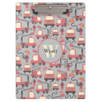 Red Firetrucks Firefighter Kids Personalized Clipboard