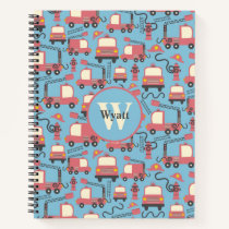 Red Firetrucks Firefighter Kids Personalized Notebook