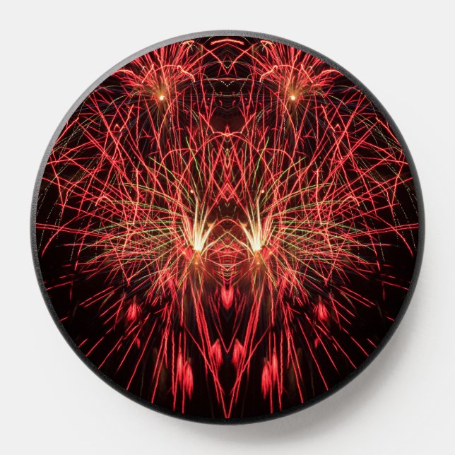 Red Fireworks at Night  PopSocket (Popsocket)