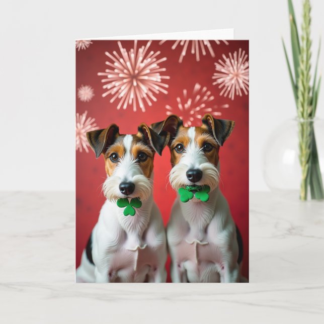 Red Fireworks Dog Card (Front)