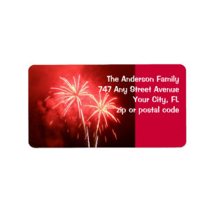 Red Fireworks Label