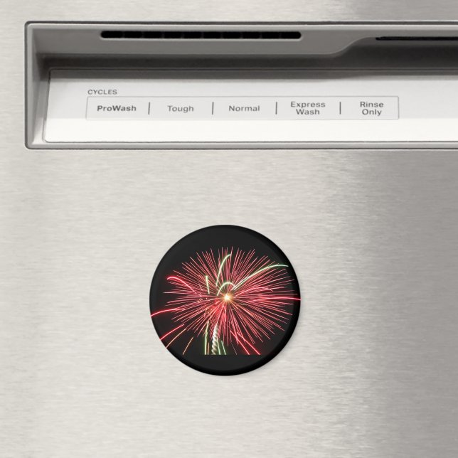 Red Fireworks Magnet (In Situ (Dishwasher))