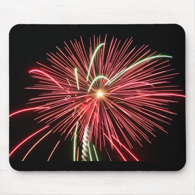 Red Fireworks Mouse Pad (Front)