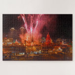 Red Fireworks over The Plaza, Kansas City  Jigsaw Puzzle