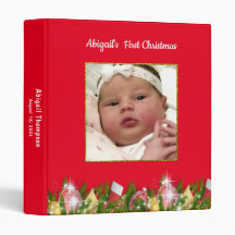 Red First Christmas Kids Photo Binder