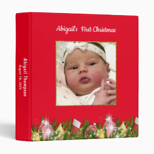 Red First Christmas Kids Photo Binder