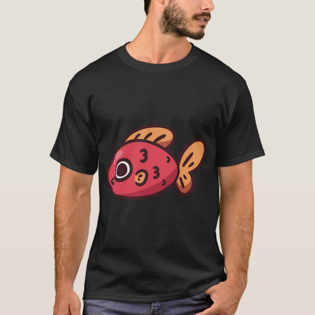 Red Fish Doodle T-Shirt (Front)
