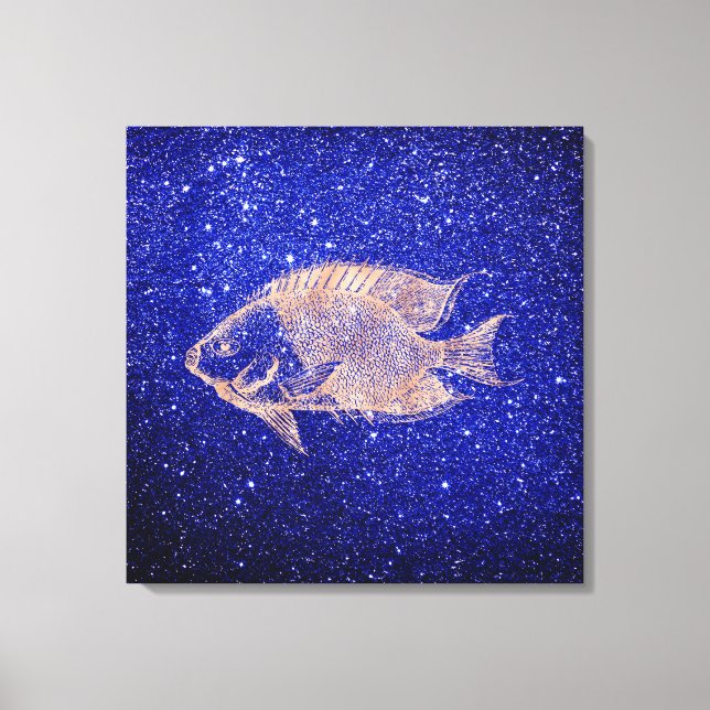 Red Fish  Marine Sea Ocean Life Pink Rose Gold1 Canvas Print (Front)
