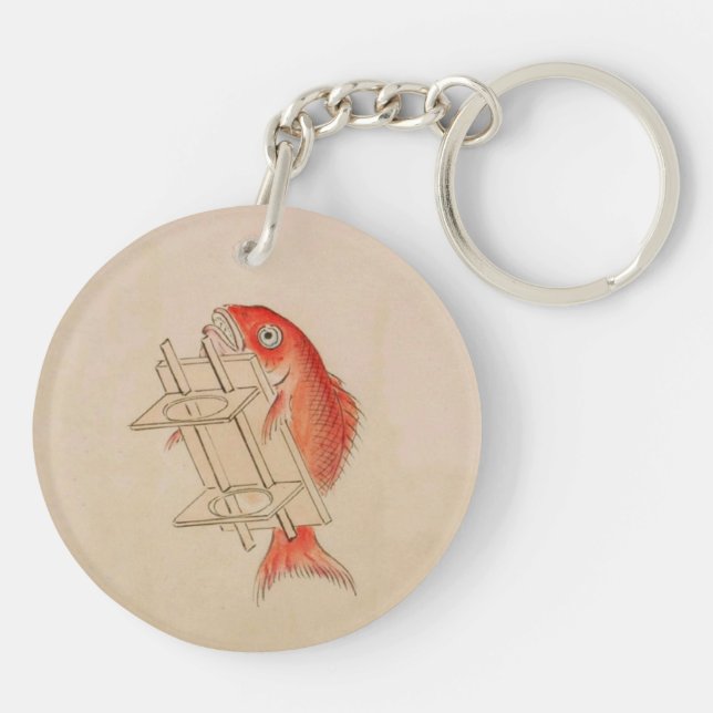 Red Fish Yokai (Wedding Scroll) Keychain (Back)