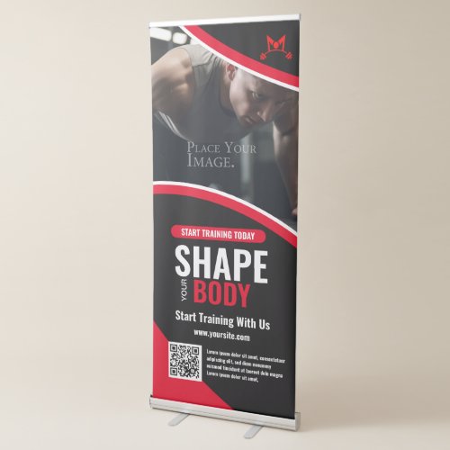 Red Fitness  Retractable Banner