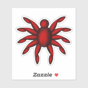 Red five armed bug sticker