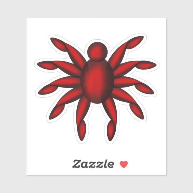 Red five armed bug sticker (Sheet)