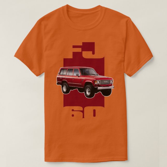 RED FJ60 LANDCRUISER  T-Shirt (Design Front)