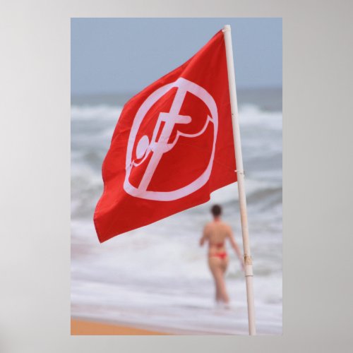 Red Flag on the Beach  __  Florida  Poster