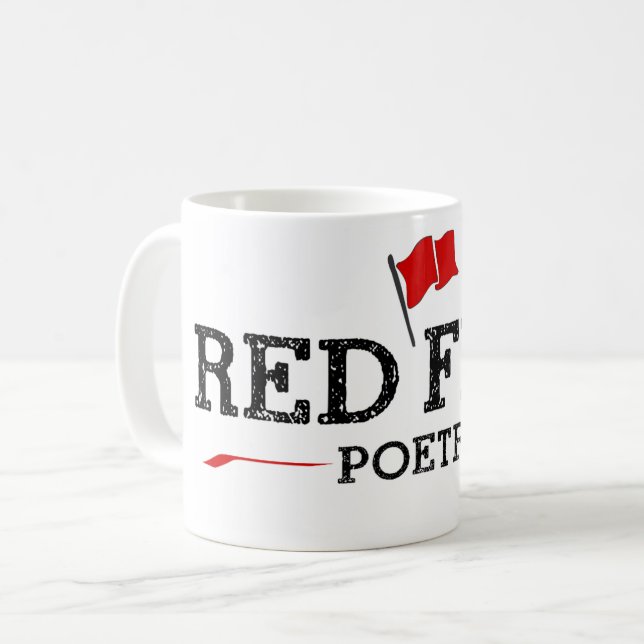 Red Flag Poetry Mug (Front Left)