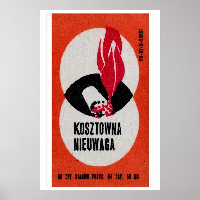 Red Flame and Matchstick Matchbox Art Print (Front)