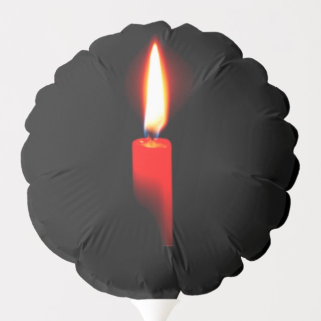 Red Flame Candle Memorial Party supplies Balloon (Back)