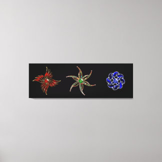 Red Flame, Green Grass, Blue Sea Canvas Print