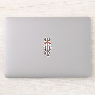 Red Flame Longsword Fantasy Weapon Sticker