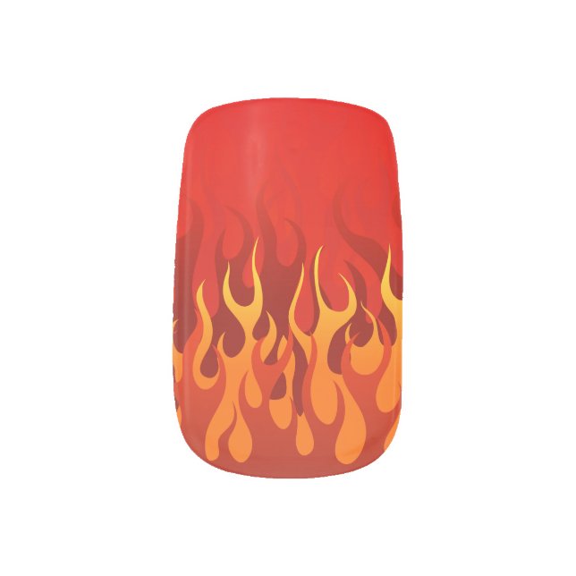 Red Flame Nail Art (Left Thumb)