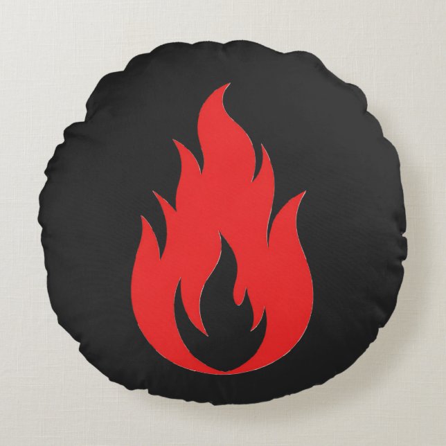Red flame round pillow (Front)
