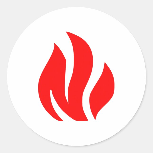 Red Flame sign Classic Round Sticker (Front)