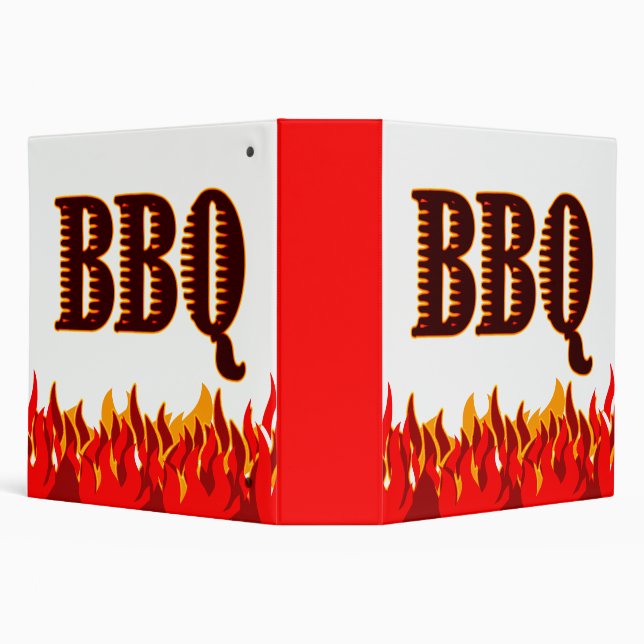 Red Flames BBQ Recipe Binder (Background)