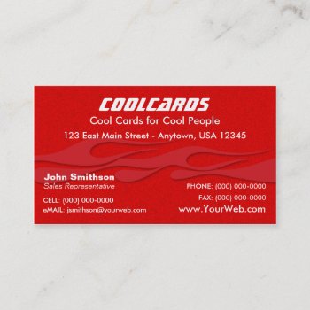 Red Flames Business Card by coolcards_biz at Zazzle